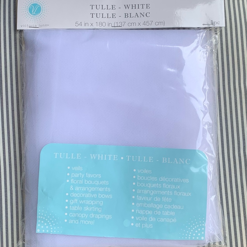 Victoria Lynn 54 inch x 180 inch Tulle, White